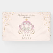 Blush Princess Ankunft bald Baby Dusche Banner (Horizontal)