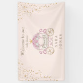 Blush Princess Ankunft bald Baby Dusche Banner (Vertikal)