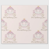 Blush Princess Carriage Ankunft bald Baby Dusche Geschenkpapier (Flach)