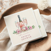 Blush Prosecco Pearls Brautparty Celebration Serviette