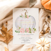 Blush Pumpkin Baby Dusche Mädchen Einladung
