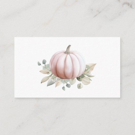 Blush Pumpkin Fall Baby Shower Diaper Raffle Card Begleitkarte (Rückseite)