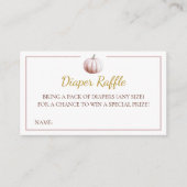 Blush Pumpkin Fall Baby Shower Diaper Raffle Card Begleitkarte (Vorderseite)