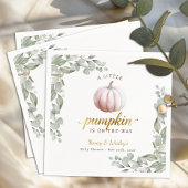 Blush Pumpkin Fall Baby Shower Paper Napkins Serviette