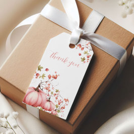 Blush Pumpkin Herbst Berry Baby Dusche Danke Geschenkanhänger