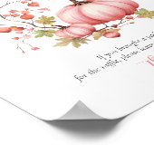 Blush Pumpkin Herbst Berry Diaper Raffle Poster (Ecke)