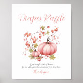 Blush Pumpkin Herbst Berry Diaper Raffle Poster (Vorne)