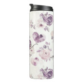 Blush Purple Hearts Flowers Love Thermosbecher (Nach rechts gedreht)