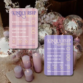 Blush & Purple Spring Disco RSVP Wedding Begleitkarte