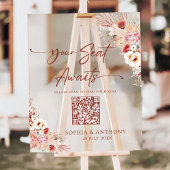 Blush QR Code Ihr Sitz wartet auf akryllisches Zei Acrylschild