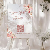 Blush QR Code Ihr Sitz wartet auf akryllisches Zei Acrylschild