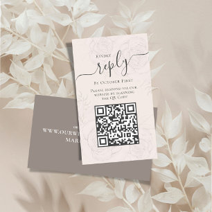 Blush QR Code UAWG Online Blumenkalligrafie Begleitkarte