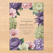 Blush Quartz, Soft Sage & Cloud Mauve Hochzeit Acryleinladungen (Vorderseite)