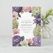 Blush Quartz, Soft Sage & Cloud Mauve Hochzeit Einladung (Stehend Vorderseite)
