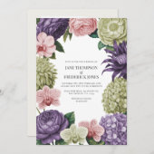 Blush Quartz, Soft Sage & Cloud Mauve Wedding Einladung (Vorne/Hinten)