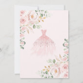 Blush Quinceañera 15. Geburtstag Danke-Karte Einladung (Rückseite)