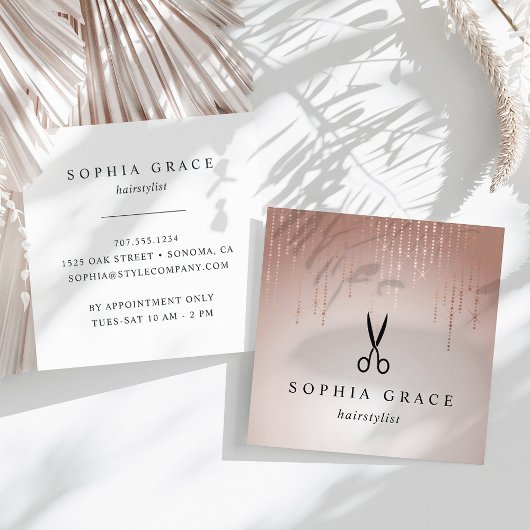 Blush Rain Hairstylist Quadratische Visitenkarte