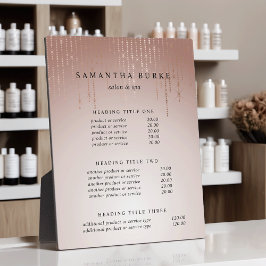 Blush Rain | Preis- und Dienstleistungsanzeige Fotoplatte