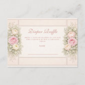 Blush Ranunculus And Rose Garden Diapper Raffle Begleitkarte (Vorderseite)