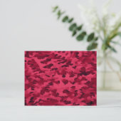 Blush Red Camouflage Pattern Postkarte (Stehend Vorderseite)