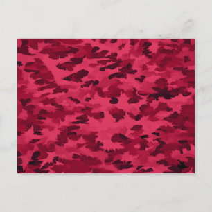 Blush Red Camouflage Pattern Postkarte