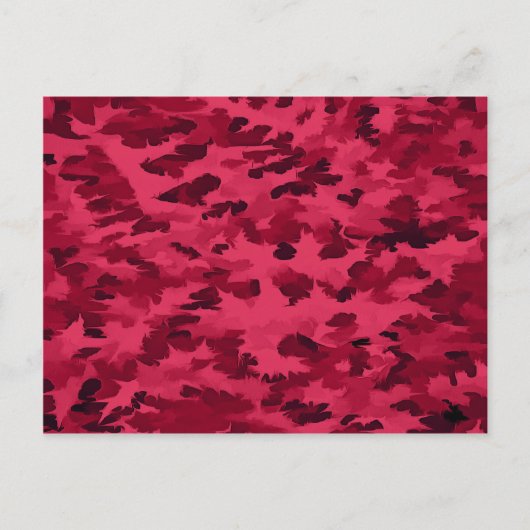 Blush Red Camouflage Pattern Postkarte (Vorderseite)