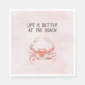 Blush Red Ocean Crab Serviette (Vorderseite)
