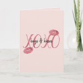 Blush Red Pink XOXO Lips Kisses Karte (Vorderseite)