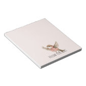 Blush Red Plaid Stripes Bird Notizblock (angewinkelt)