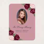 Blush Red Silver Gedenkkarte Beerdigungskarte (Vorderseite)