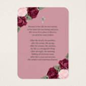 Blush Red Silver Gedenkkarte Beerdigungskarte (Rückseite)