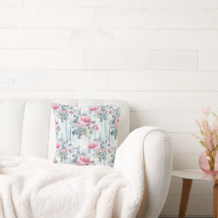 Blush Retro Spring Floral Hintergrund Kissen