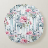 Blush Retro Spring Floral Hintergrund Rundes Kissen (Vorderseite)