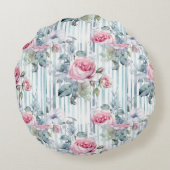 Blush Retro Spring Floral Hintergrund Rundes Kissen (Rückseite)