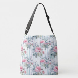Blush Retro Spring Floral Hintergrund Tragetaschen Mit Langen Trägern