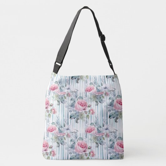 Blush Retro Spring Floral Hintergrund Tragetaschen Mit Langen Trägern (Rückseite)