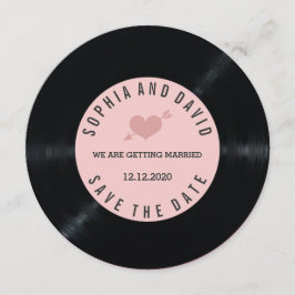 Blush Retro Vinyl Record Hochzeit SPEICHERN DAS DA Save The Date