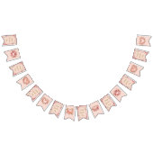 Blush Rococo Garden Galentine Party Floral Flags Wimpelkette (Alle)