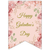 Blush Rococo Garden Galentine Party Floral Flags Wimpelkette (Erste Fahne)