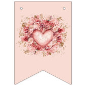 Blush Rococo Garden Galentine Party Floral Flags Wimpelkette (Zweite Fahne)