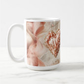 Blush Rococo Heart Filigree Romantic Keepsake Kaffeetasse (Links)