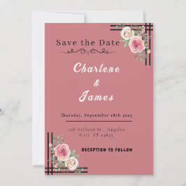 Blush Romance: Blumenrahmen Save the Date