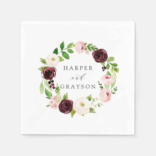 Blush Romance | Blumenzeremonie Serviette (Vorderseite)