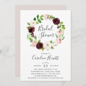 Blush Romance Bridal Dusche Einladung (Vorne/Hinten)