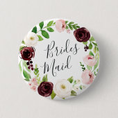 Blush Romance Bridesmaid Button (Vorderseite)