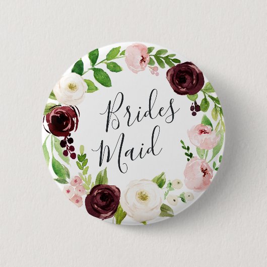 Blush Romance Bridesmaid Button (Vorderseite)