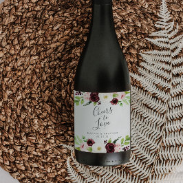 Blush Romance "Cheers to Liebe" Hochzeit Weinetikett
