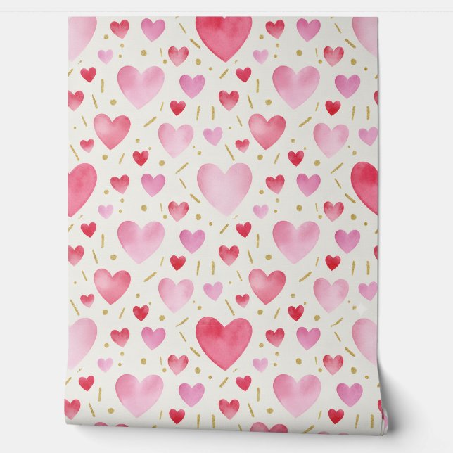Blush Romance & Crimson Funkeln Tapete (Abrollen)