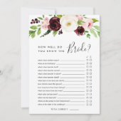 Blush Romance Doppelseitiges Brautparty-Spiel Einladung (Vorderseite)