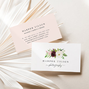 Blush Romance Floral Logo Visitenkarte